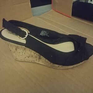 Elegant Black Wedge Sandals